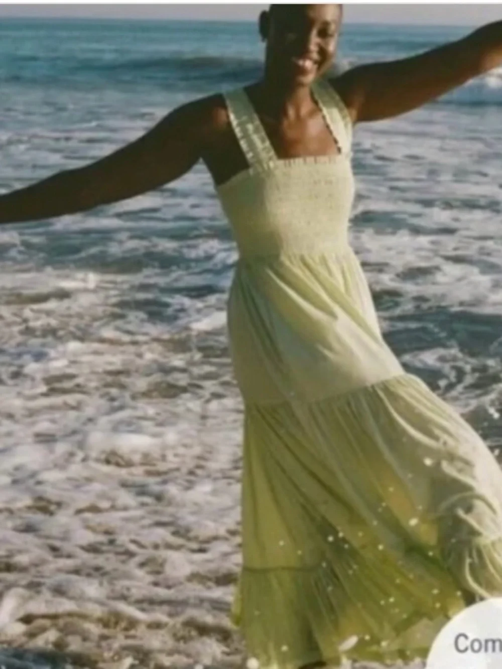 Abercrombie & Fitch Light Green Smocked Ruffled Tiered Maxi Dress Size XXS